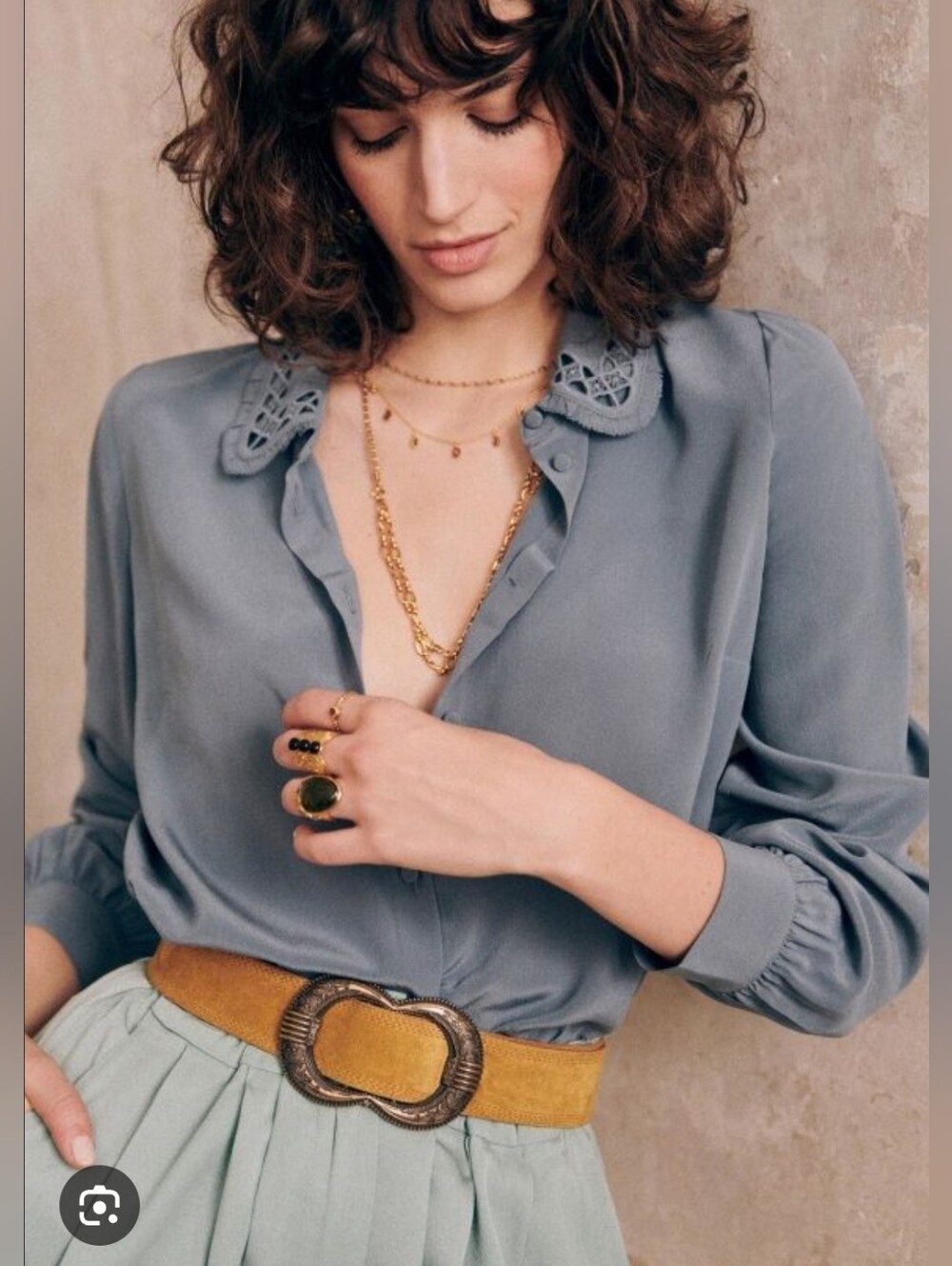 Sèzane Suzanne Shirt 100% Silk Size 36